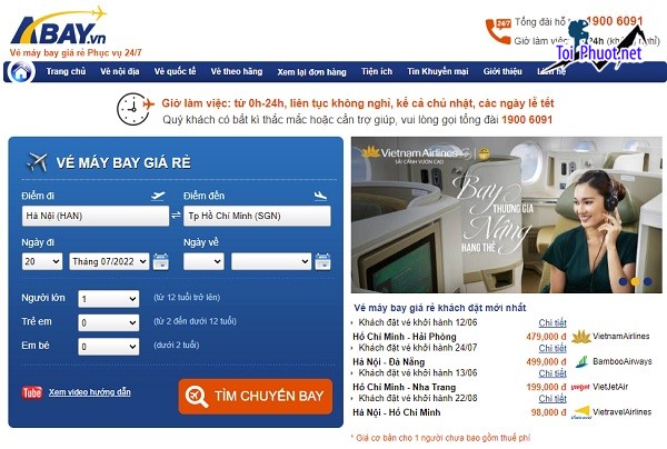 Hướng dẫn đặt Vé máy bay nội địa giá rẻ tất cả các hãng tối ưu nhất (2)