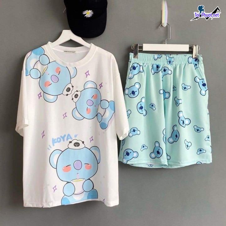 Đồ bộ thun cotton thái lan nam nữ Hà Nội form rộng (2)