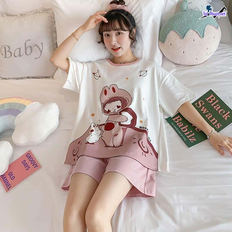 Đồ bộ thun cotton thái lan nam nữ Sài Gòn Hồ Chí Minh form rộng (3)